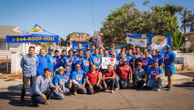 Large team and community event group photo