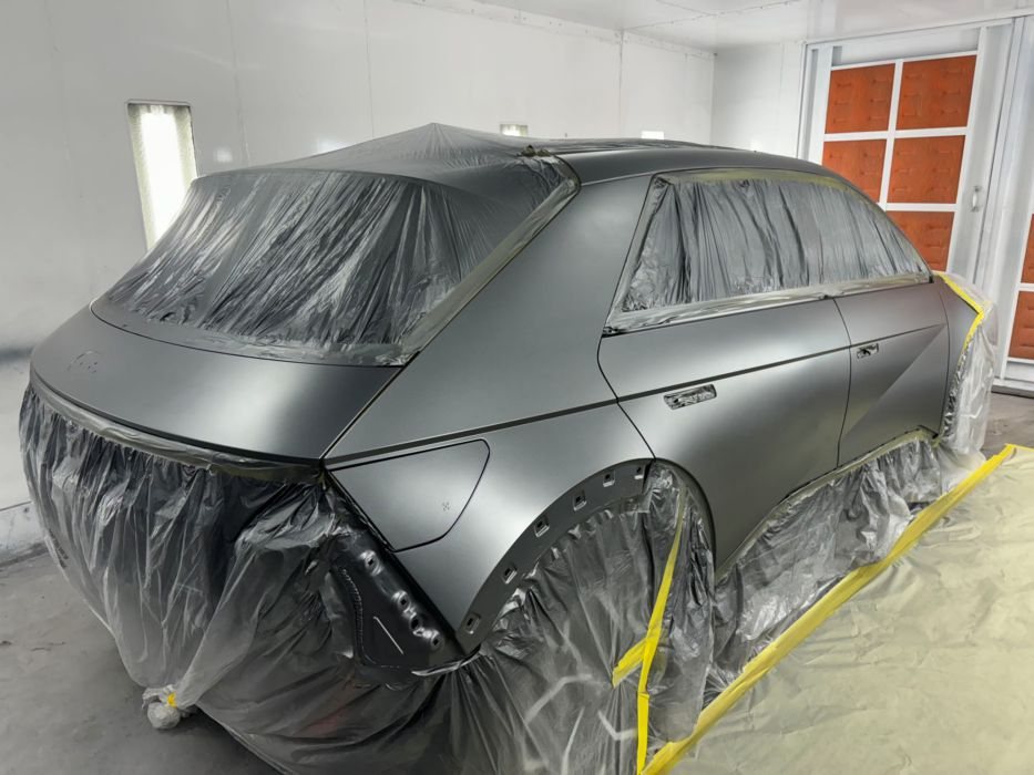 Hyundai Ioniq 5 masked for repair